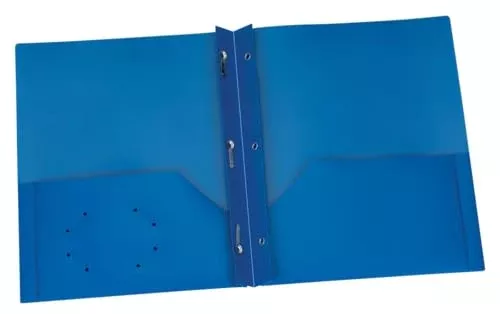Oxford Blue Poly Two Pocket Portfolio with Prongs, Pack of 25