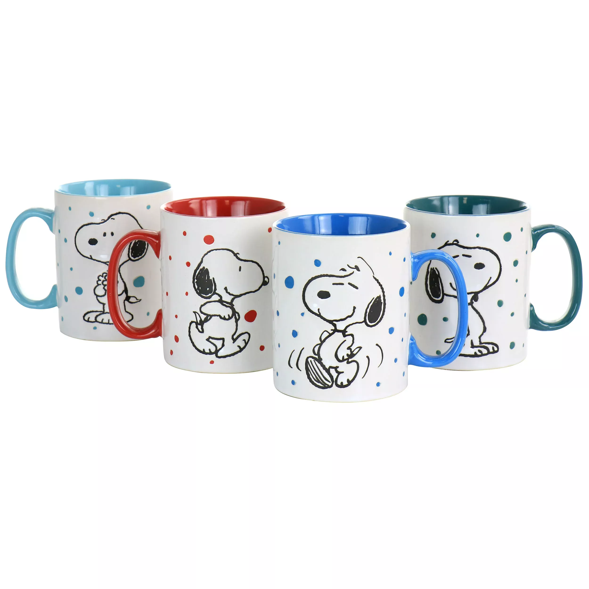 Peanuts GibsonFreckled Joy 15oz Stoneware 4 Piece Mug Set in Assorted Designs
