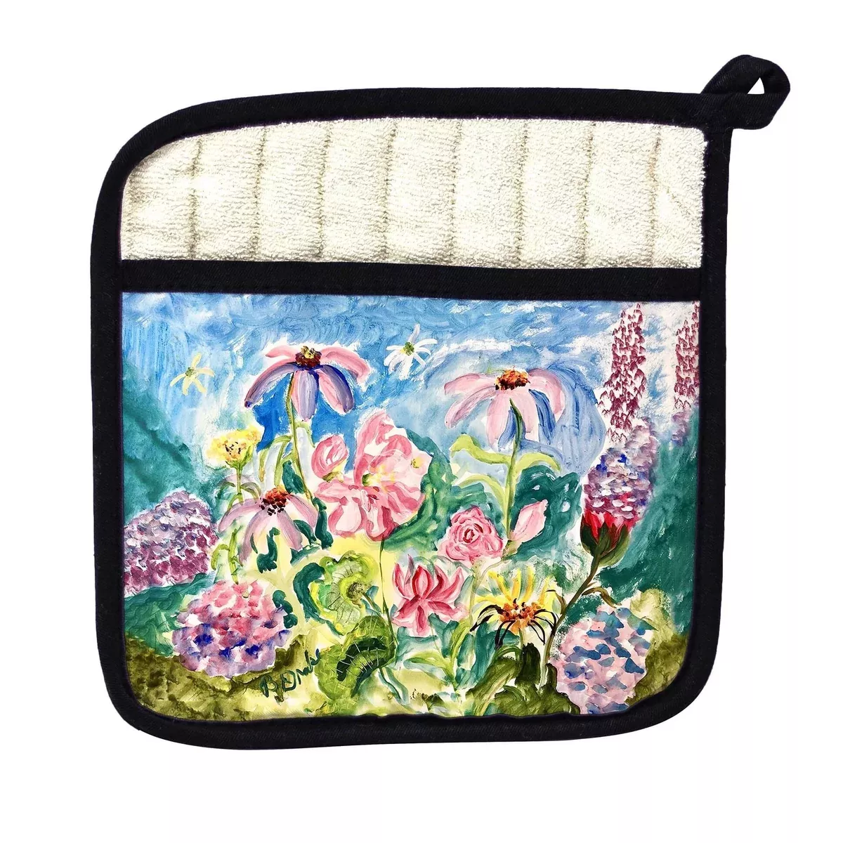 Pink Garden II Pot Holder - 9x9