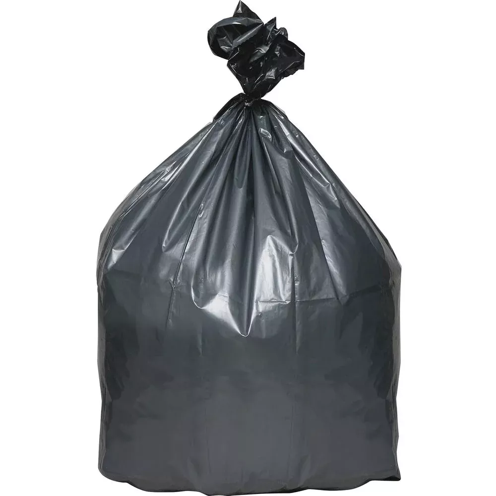 Platinum Plus PLA4070 Linear Low Density Can Liner - Medium Size - 33 gal Capacity - 33'' Width x 40'' Length - 1.35 mil (34 Micron) Thickness - Low Density - Silver, Black - Resin - 100/Carton - Multip