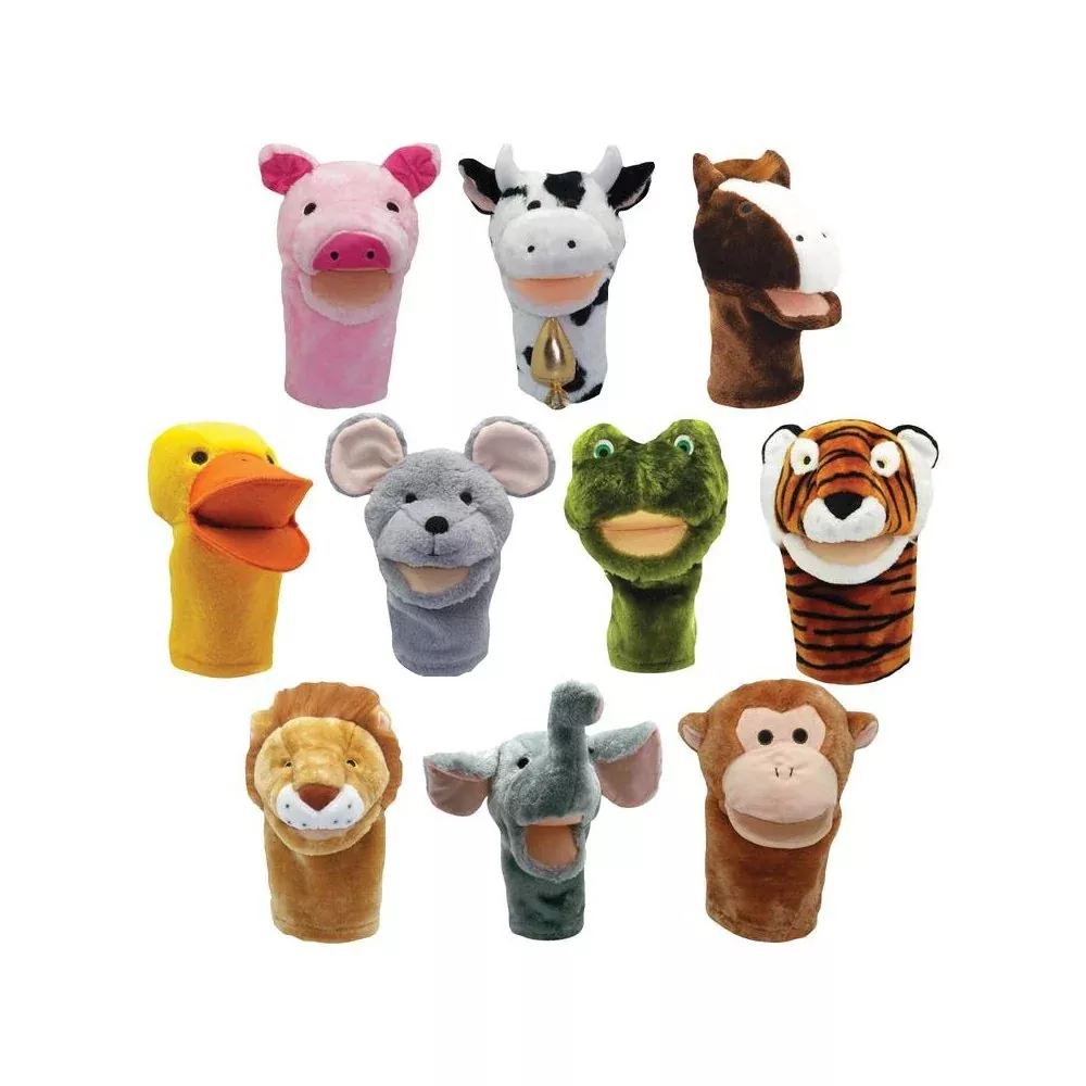 PLUSHPUPS HAND PUPPETS SET OF 10 - GET READY KIDS