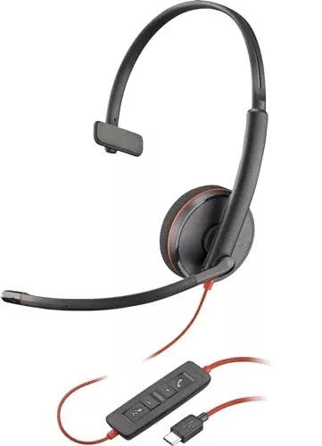 Poly Headphones with Microphone 8X214A6 Black