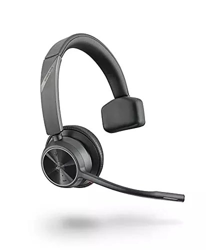 Poly - Voyager 4310 UC Wireless Headset (Plantronics) - Single-Ear Headset w/Mic - Connect to PC/Mac via USB-C Bluetooth Adapter, Cell Phone via Bluetooth - Works with Teams (Certified), Zoom & More