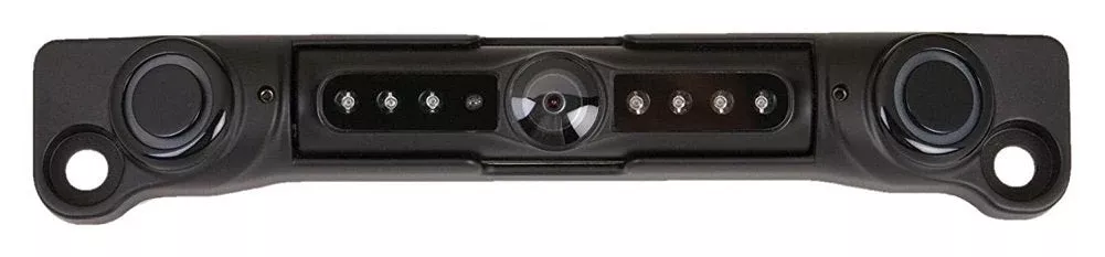 Power Acoustik LP-3CSB License Plate with 2 Backup SENSORS & CCD Camera (Black)
