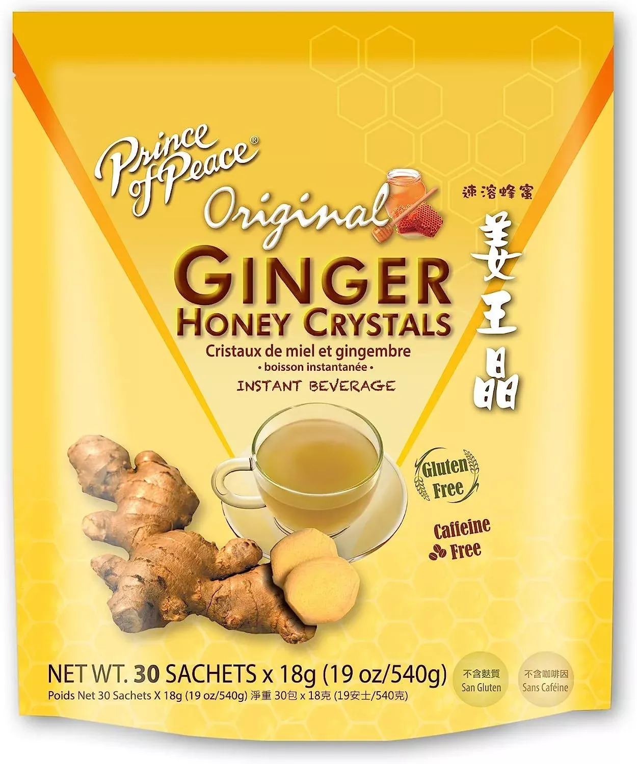 Prince of Peace Instant Ginger Honey Crystals, 30 Sachets