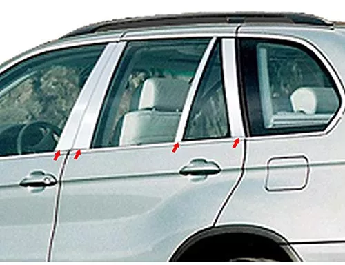 QAA is Compatible with 2000-2006 BMW X5 8 Piece Stainless Pillar Post Trim PP25951