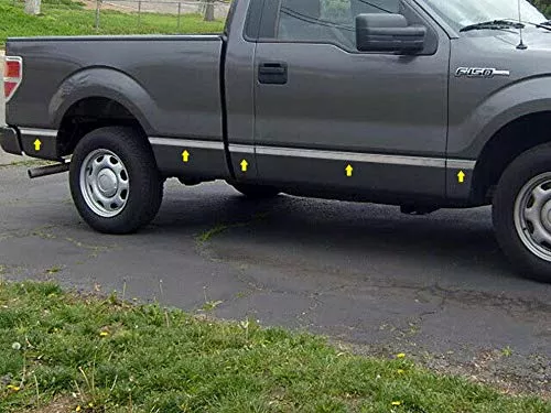 QAA is Compatible with 2004-2008 Ford F-150 10 Piece Stainless Body Molding Insert Trim Kit, 1.5" Width MI44313