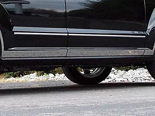 QAA is Compatible with 2007-2012 Dodge Caliber 6 Piece Stainless Rocker Panel Trim, Lower Kit, 2.25" - 2" Tapered Width TH47950