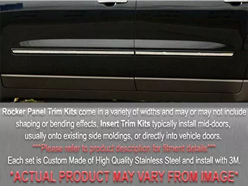 QAA is Compatible with 2007-2013 GMC Sierra 4 Piece Stainless Rocker Panel Trim, Insert Kit, 1.625" Width TH47285