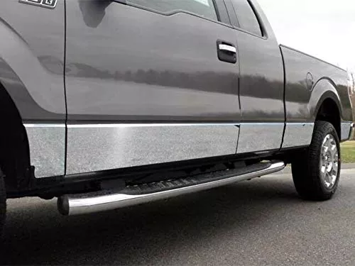 QAA is Compatible with 2009-2014 Ford F-150 10 Piece Stainless Rocker Panel Trim, Lower Kit, 7.25" - 7.5" Tapered Width TH49311