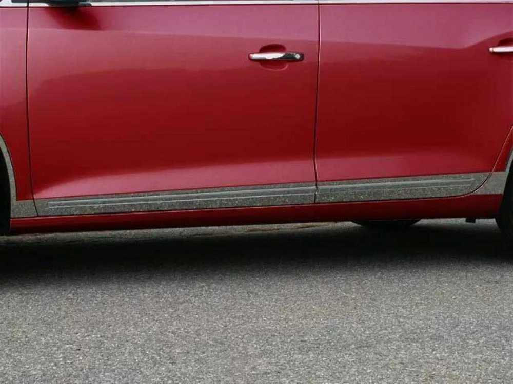 QAA is Compatible with 2010-2016 Buick Lacrosse 8 Piece Stainless Rocker Panel Trim, Lower Kit, 2.375" - 3 0.75" Tapered Width, with Cut Out for Factory Trim TH50521