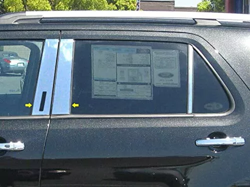 QAA is Compatible with 2011-2019 Ford Explorer 4 Piece Stainless Pillar Post Trim, Includes keyless Entry Touch pad PP51330