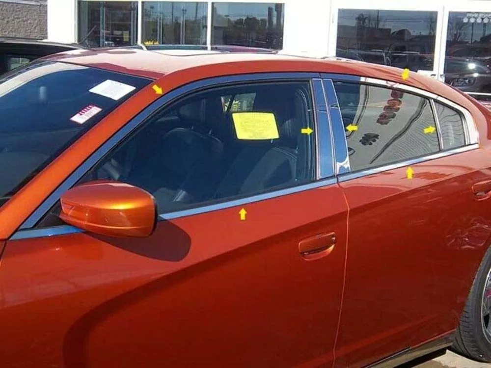 QAA is Compatible with 2011-2020 Dodge Charger 14 Piece Stainless Window Trim Package, Includes Upper Trim, Pillar Posts and Window Sills - Full Package WP51910