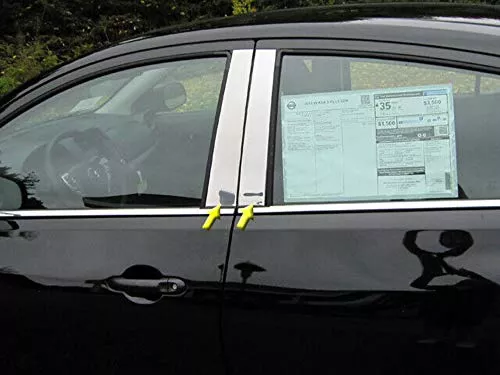 QAA is Compatible with 2012-2019 Nissan Versa 4 Piece Stainless Pillar Post Trim PP12530