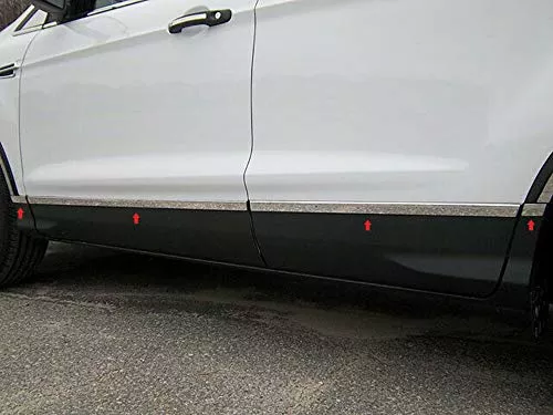 QAA is Compatible with 2013-2019 Ford Escape 8 Piece Stainless Rocker Panel Trim, Insert Kit, 1.25" Width TH53360