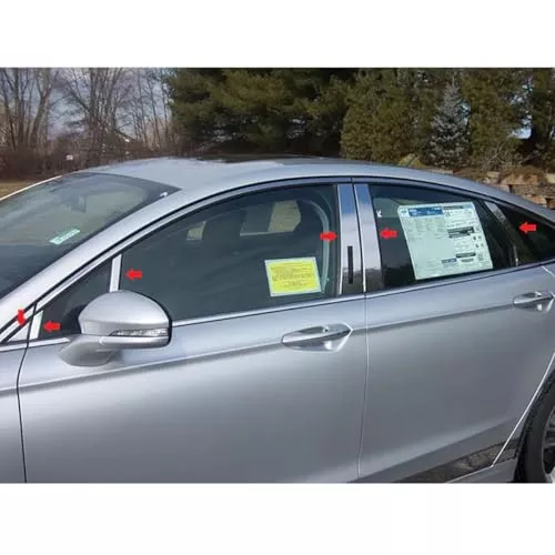QAA is Compatible with 2013-2020 Ford Fusion 12 Piece Stainless Pillar Post Trim, Includes keyless Entry Touch pad PP53392