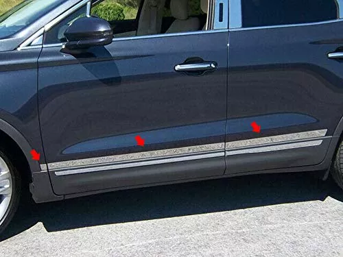QAA is Compatible with 2015-2019 Lincoln MKC 6 Piece Stainless Side Molding Accent Trim, 1.5" - 1.75" Tapered Width AT55640