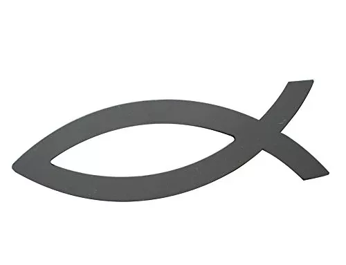 QAA Universal Decal 2 Piece Stainless Ichthys Fish, Universal Decal, Each Emblem is Approximately 4.25"x1.25" SGR11005