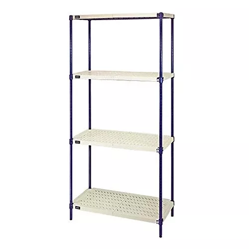 Quantum 72"H 4-Shelf Wire Plastic Mat Shelf Kit, 600lb, NSF