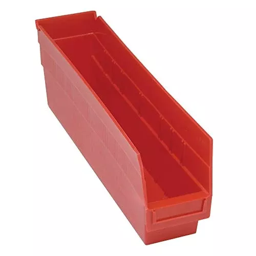 Quantum QSB203RD Store More Shelf Bin, 17-7/8" Length x 4-1/8" Width x 6" Height, Red, Pack of 20