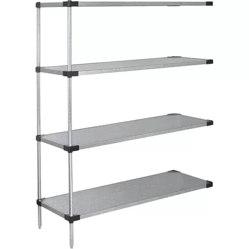 Quantum Storage Systems AD86-1860SG Add-On Kit for 86" High 4-Tier Solid Shelving Unit, Galvanized Steel, 18" Width x 60" Length x 86" Height