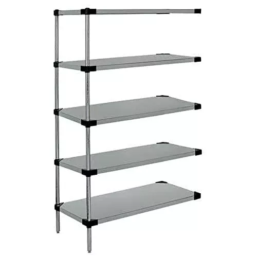 Quantum Storage Systems AD86-2130SG-5 Solid Shelves Add-On Kit for WR86-2130SG-5 Galvanized Steel 5 Shelves 86" H x 30" W x 21" D