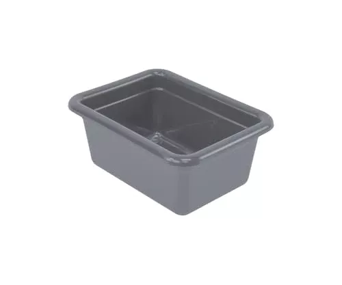 QUANTUM STORAGE SYSTEMS FSB-1295GY Flat Bottom Bussing Tubs Heavy Duty Part Organizer Gray Bins 13" L x 10" W x 6" H 12 Pack