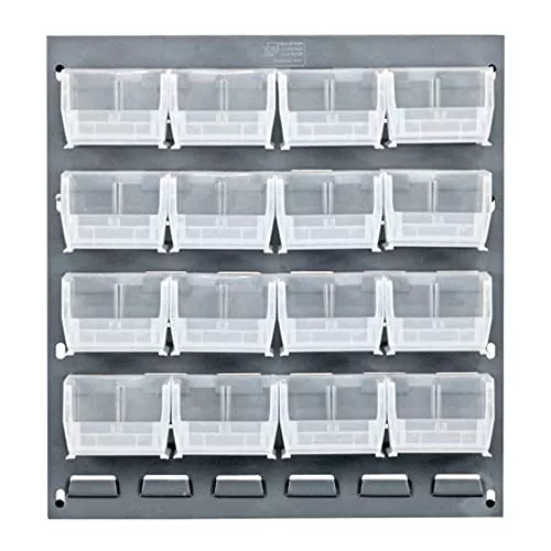 Quantum Storage Systems QLP-1819-220-16RD Gray Louvered Panels Complete Package with Bins, 18" L x 19" H, Red