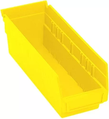 Quantum Storage Systems QSB101YL 36-Pack 4" Hanging Plastic Shelf Bin Storage Containers, 11-5/8" x 4-1/8" x 4" , Yellow