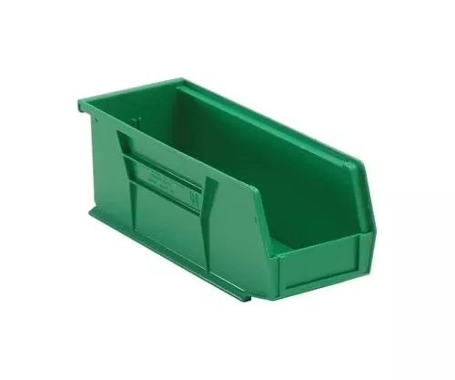 Quantum Storage Systems QUS224GN Ultra Stack & Hang Heavy Duty Part Organizer Green Bins 11" L x 5" W x 4" H 12 Pack