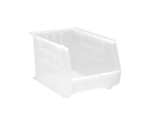 QUANTUM STORAGE SYSTEMS QUS260CL Ultra Stack & Hang Heavy Duty Part Organizer Clear Bins 18" L x 11" W x 10" H 4 Pack