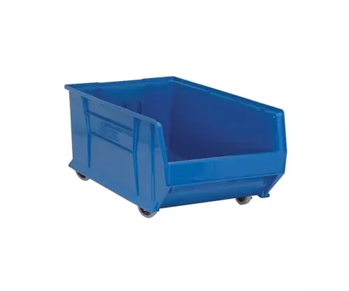 Quantum Storage Systems QUS985MOBBL Hulk Mobile Heavy Duty Part Organizer Blue Bins 30" L x 19" W x 15" H