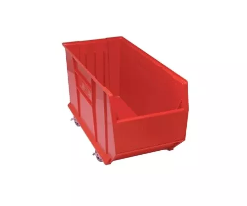 Quantum Storage Systems QUS994MOBRD Hulk Mobile Heavy Duty Part Organizer Red Bins 36" L x 17" W x 21" H
