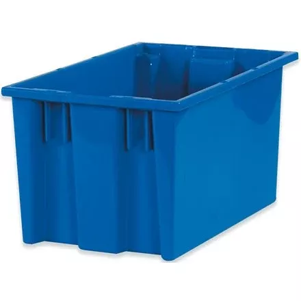 Quantum Storage Systems Stack and Nest Tote Heavy Duty Polypropylene Container, 18" W x 11" D x 9" H, 0.76 Cap (cu ft.) - Gray, 6 Pack