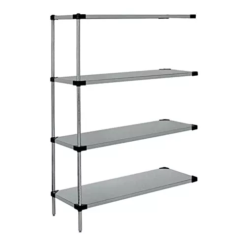 Quantum Storage Systems WRSAD4-54-2130SS Solid Shelves Add-On Kit for WRS4-54-2130SS Stainless Steel 4 Shelves 54" H x 30" W x 21" D