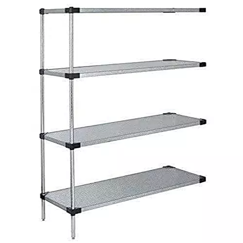Quantum Storage Systems WRSAD4-86-1836SS Solid Shelves Add-On Kit for WRS4-86-1836SS Stainless Steel 4 Shelves 86" H x 36" W x 18" D