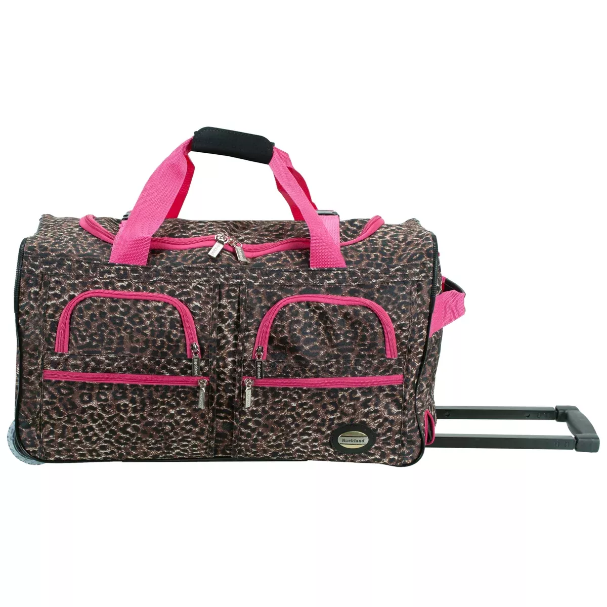 Rockland Rolling Duffel Bag, Pink Leopard, 30-Inch
