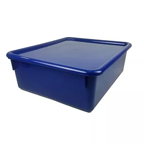 Romanoff Double Stowaway Tray with Lid, Blue