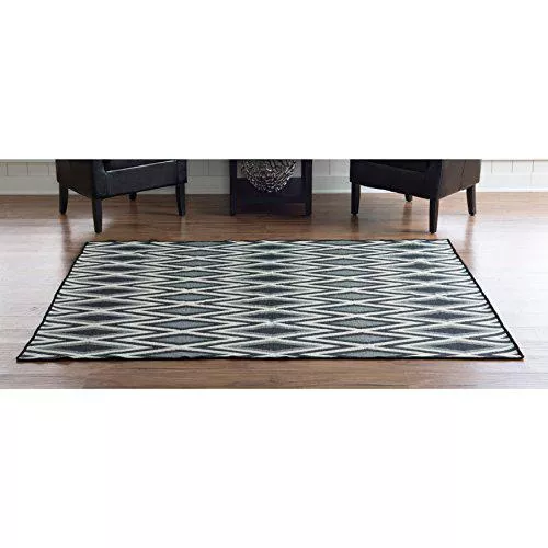Salonika ReversibleDiamond Grey 5x8, Rug - Linon