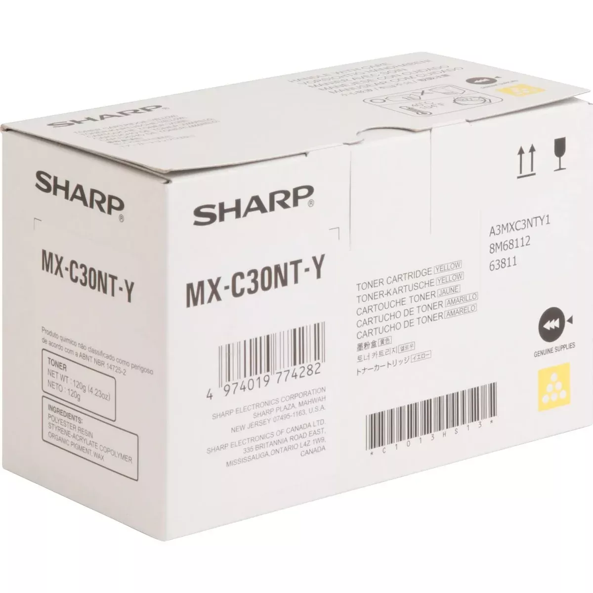 Sharp Toner Cartridge - Yellow (MXC30NTY)