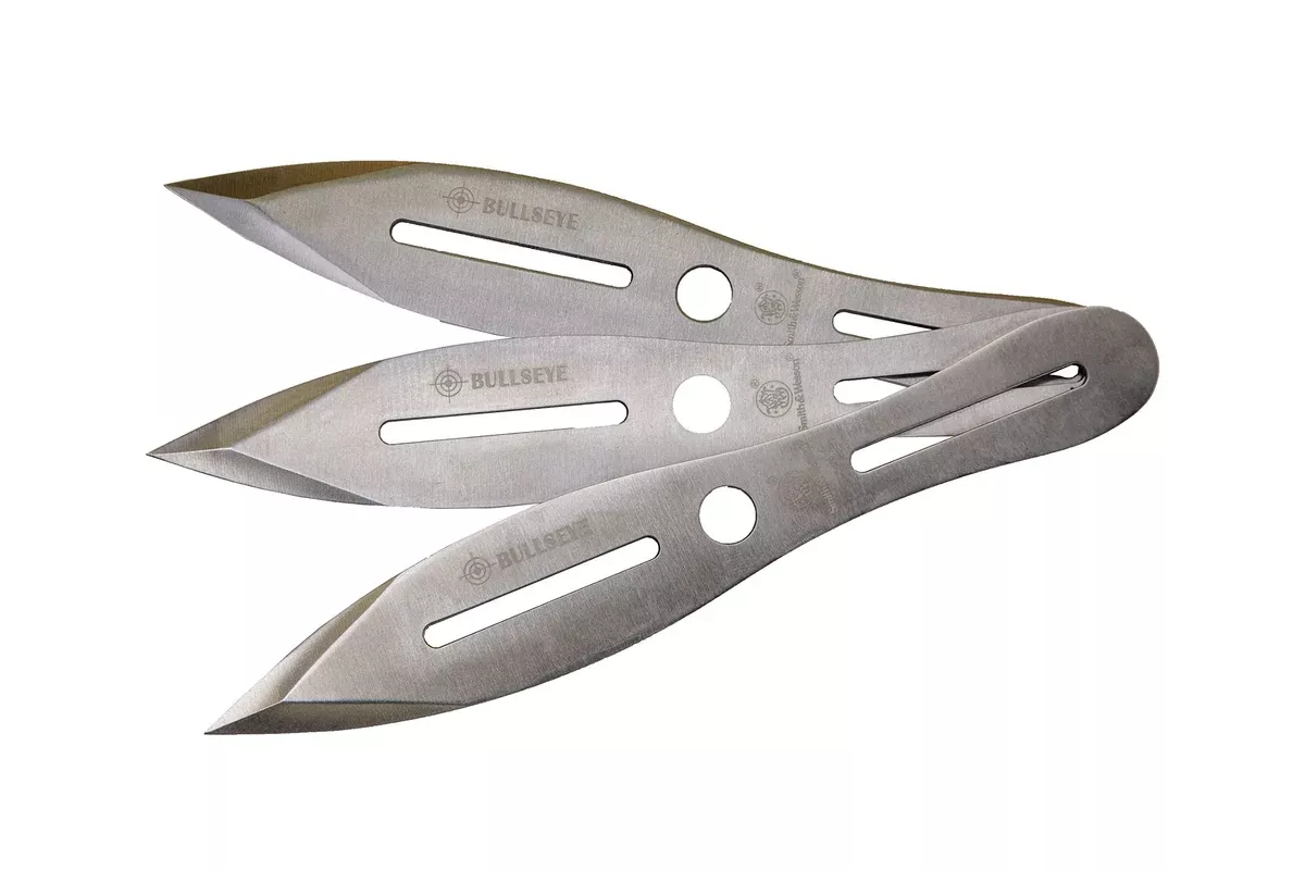 Smith & Wesson 10in Throwing Knives Set 3 Pack with Nylon Belt Sheath and Ergonomic Design for Outdoor, Recreation and Competition