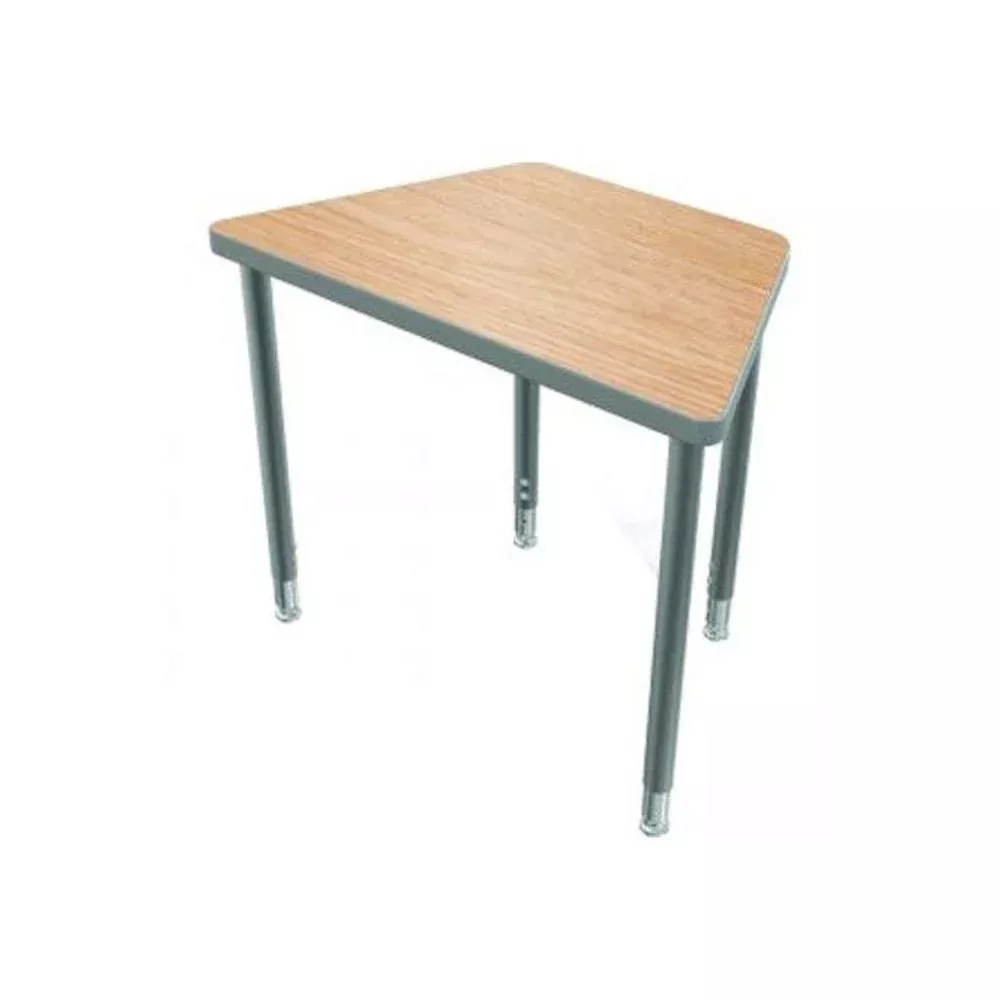 Snap Desk Configurable Student Desking- Large Trap - Fusion Maple Top Surface And Black Edgeband - Black Horseshoe Legs - No Bookbox - BALT
