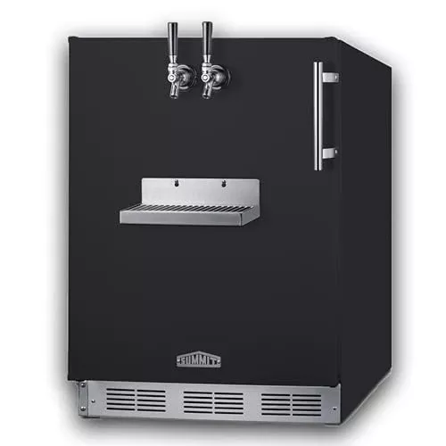 Summit 24" Cold Brew Kegerator, Dual Front Taps, No Drill Coffee Dispenser, Black - SBC58BFRTPCF