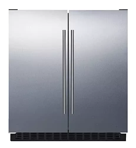 Summit 30" Built-In Refrigerator-Freezer, Side-by-Side Undercounter Refrigerator - Freezer, 5.4 cu. ft. Capacity, Stainless Steel - FFRF3075WSS
