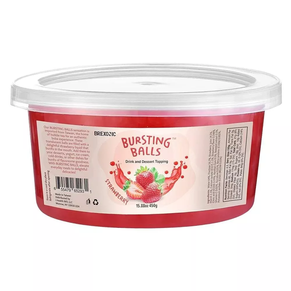 Syruvia - 'Bursting Balls: Strawberry' Flavored Popping Boba (1LB)