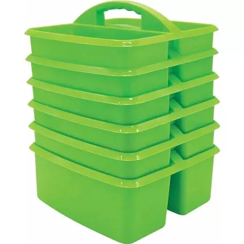 Teacher Created Resources Lime Plastic Storage Caddy, Pack of 6