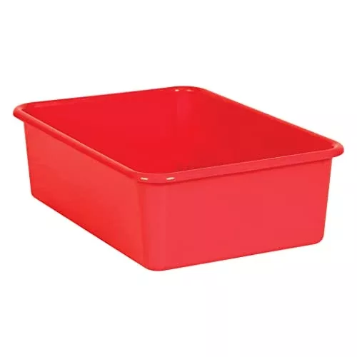 Teacher Created Resources Red Large Plastic Storage Bin