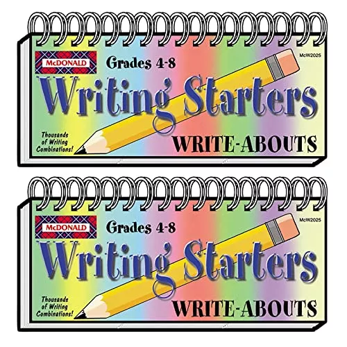 Teacher Created Resources Writing Starters Write-Abouts by McDonald Publishing, Paperback, Grade 4-8, 2/Bundle (MC-W2025-2)