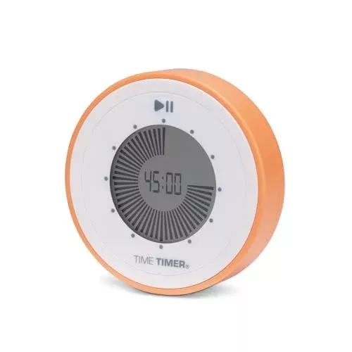 Time Timer Twist 90-Minute Digital Countdown Clock — for Kids Classroom Learning, Homeschool Study Tool, Teachers Desk Clock, Exercise and Kitchen Timer (Dreamsicle Orange)
