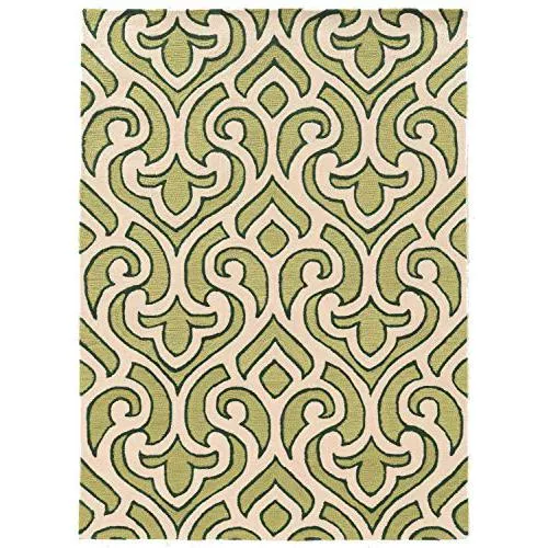 Trio Marple Ivory & Green 5x7, Rug - Linon